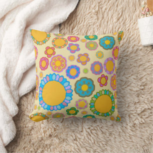 Nostalgic Flora Cream Throw Pillow