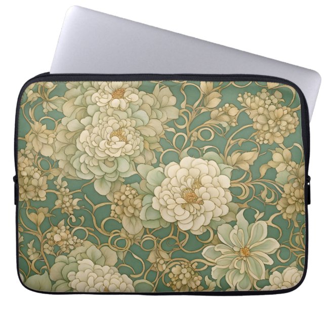 Nostalgic Florals in Vintage Hues Laptop Sleeve (Front)