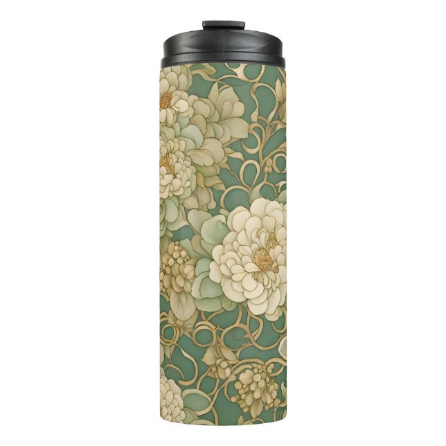 Nostalgic Florals in Vintage Hues Thermal Tumbler (Front)