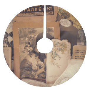 Nostalgic Glamour: Vintage Russian Portraits. Brushed Polyester Tree Skirt