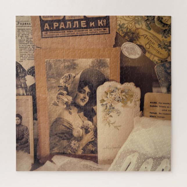 Nostalgic Glamour: Vintage Russian Portraits. Jigsaw Puzzle (Vertical)