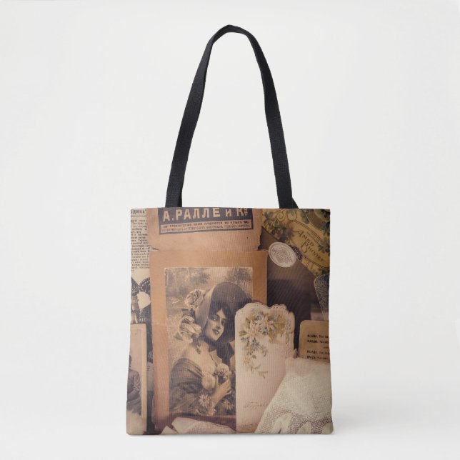 Nostalgic Glamour: Vintage Russian Portraits. Tote Bag (Front)