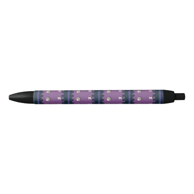 Nostalgic Graphical Knitted Pattern Custom Colour Black Ink Pen (Front)