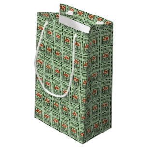 Nostalgic Green Stamps Small Gift Bag
