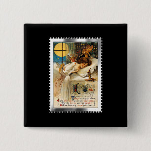 Nostalgic Halloween Slumber Goblins and Fairies 2 Inch Square Button