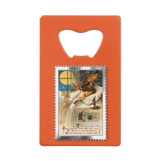 Nostalgic Halloween Slumber Goblins and Fairies Credit Card Bottle Opener (Front)