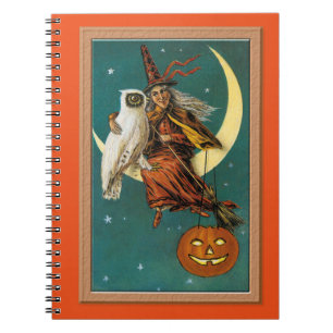 Nostalgic Happy Halloween Witch & Owl Notebook