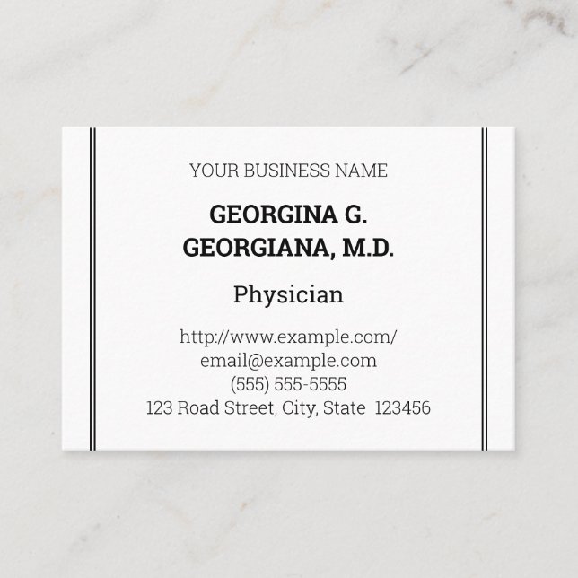 Nostalgic Healthcare Professional Business Card (Front)