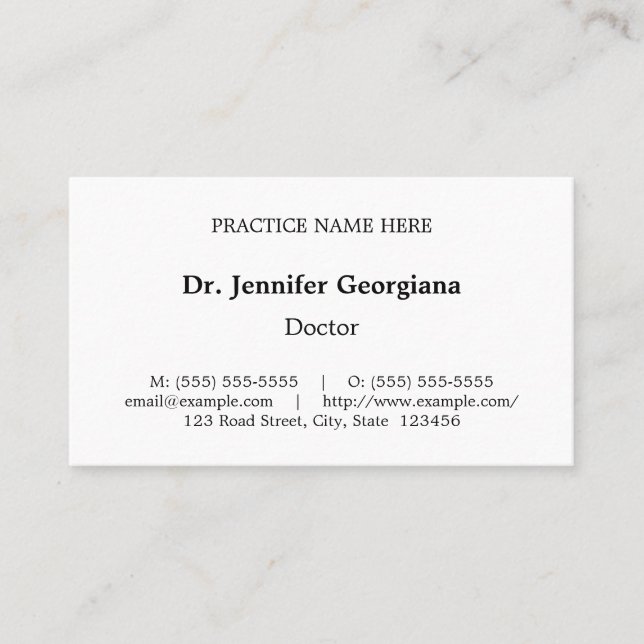 Nostalgic, Healthcare Professional Business Card (Front)