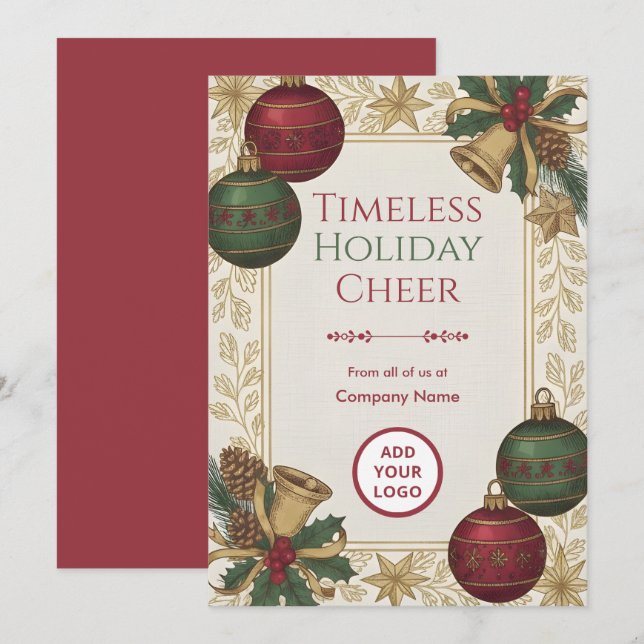Nostalgic Heirloom Holiday Client Logo Ready Pack Card (Front/Back)