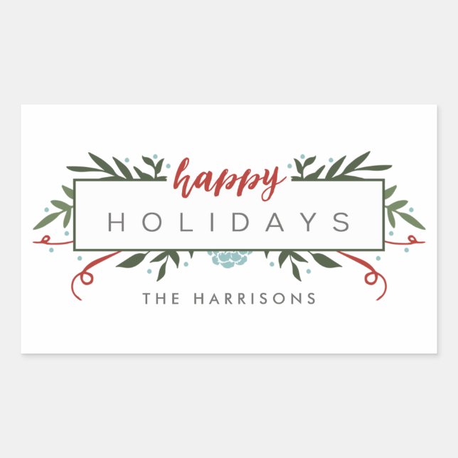 Nostalgic Holiday Personalized Stickers (Front)