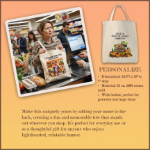 Nostalgic Humourous Grocery Tote Bag