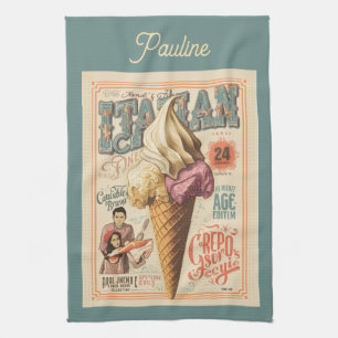 Nostalgic Ice Cream Dream Kitchen Towel