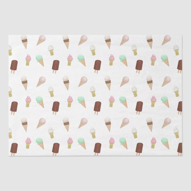 Nostalgic Ice Cream Parlour Birthday Party Tissue Paper (Front)