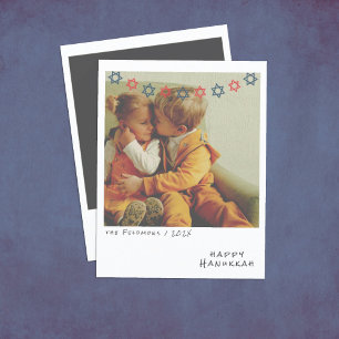 Nostalgic Instant Photo Hanukkah Holiday Card