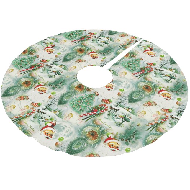 Nostalgic Kitschmas  Brushed Polyester Tree Skirt (Angled)