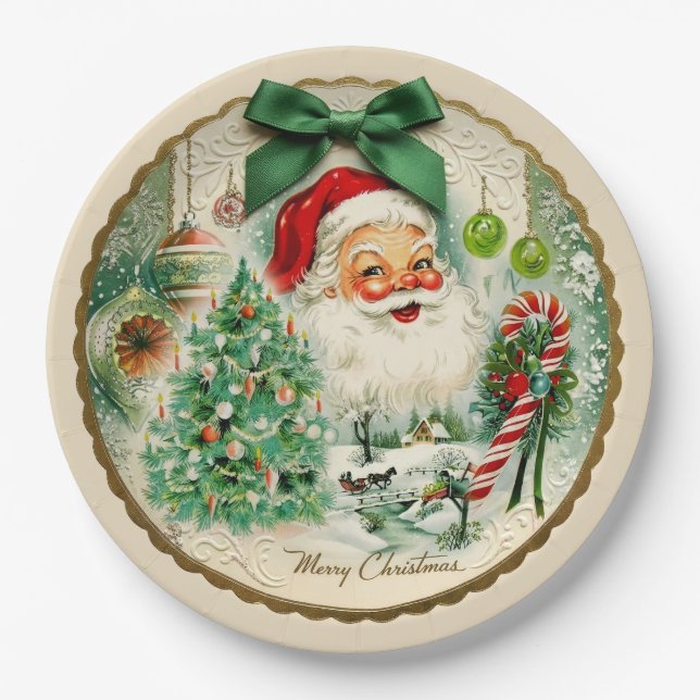 Nostalgic Kitschmas  Paper Plate (Front)