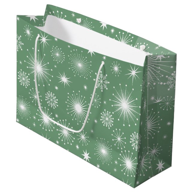 Nostalgic Kitschmas Stars Large Gift Bag (Front Angled)