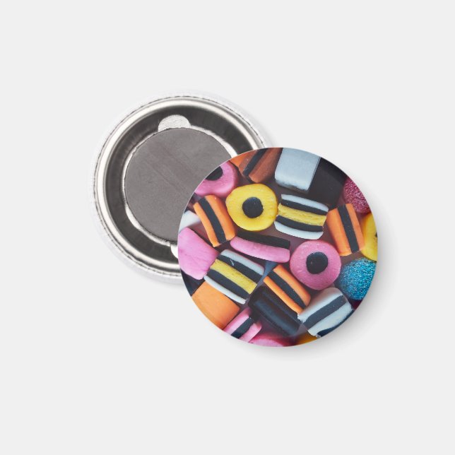 Nostalgic Licorice Allsorts Candy Print Magnet (Front/Back)