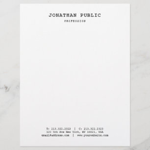 Nostalgic Look Classic Elegant Simple Design White Letterhead