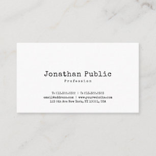 Nostalgic Look Design Minimalist Plain Retro Business Card