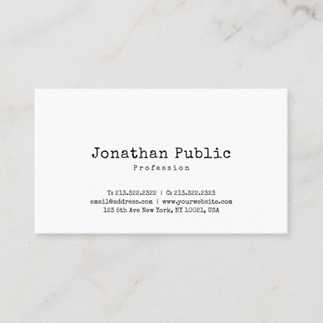 Nostalgic Look Design Minimalist Plain Retro Business Card (Front)