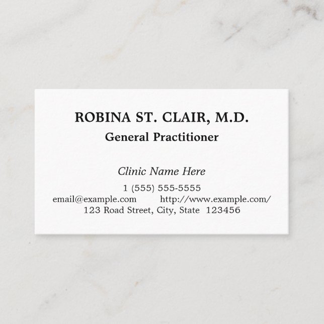 Nostalgic Medical Professional Business Card (Front)