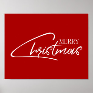 Nostalgic Merry Christmas Script Holiday Poster