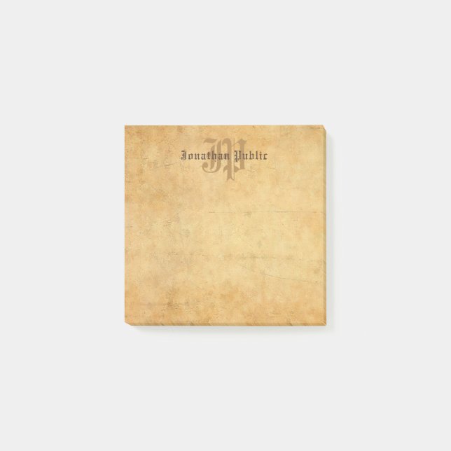 Nostalgic Monogram Template Elegant Calligraphy Post-it Notes (Front)