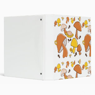 Nostalgic Mushroom Pattern Binder