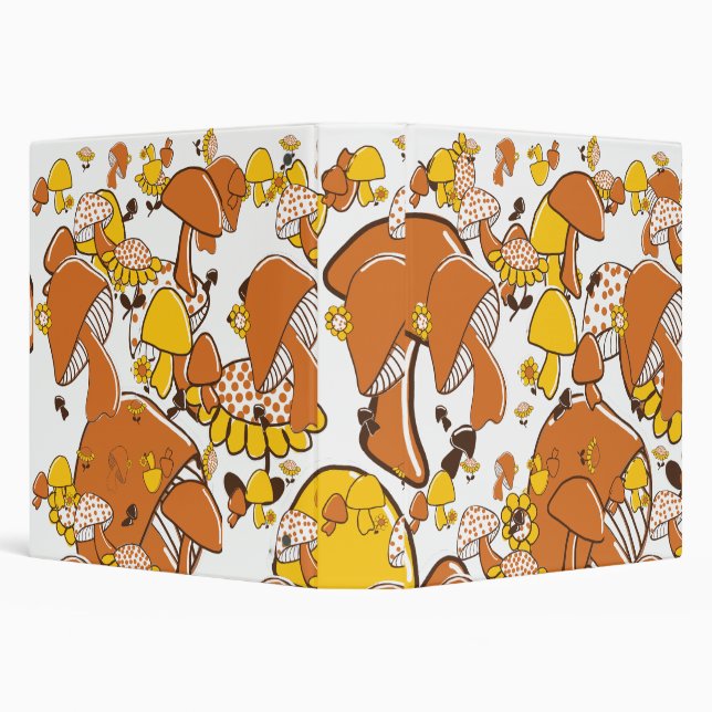Nostalgic Mushroom Pattern Binder (Background)