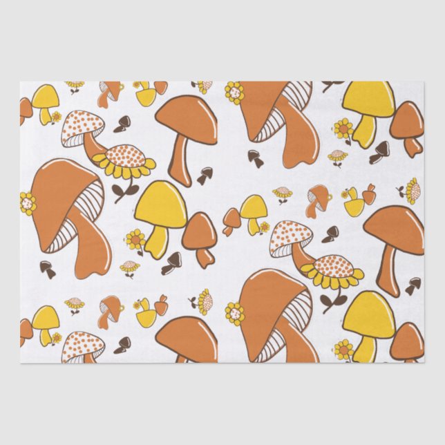 Nostalgic Mushroom Pattern Tissue Paper (Front)