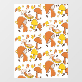 Nostalgic Mushroom Pattern Window Cling