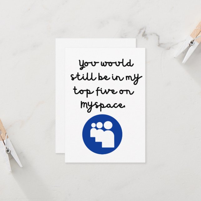 Nostalgic MySpace Friendship/ Birthday Card  (Front/Back In Situ)