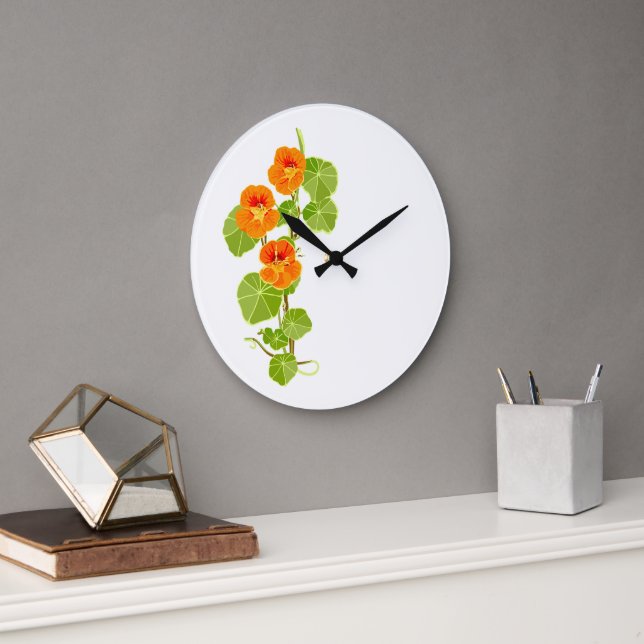 Nostalgic Nasturtium Large Clock (Office)