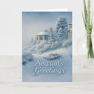 Nostalgic North Rim Lodge Winter Scenery Holiday Card