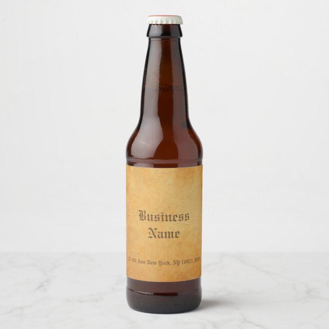 Nostalgic Old Paper Look Template Elegant Drink Beer Bottle Label (Front)
