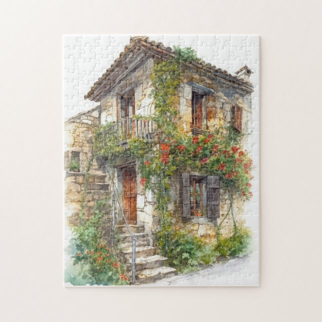 Nostalgic Old Stone Building in European Village Jigsaw Puzzle (Vertical)