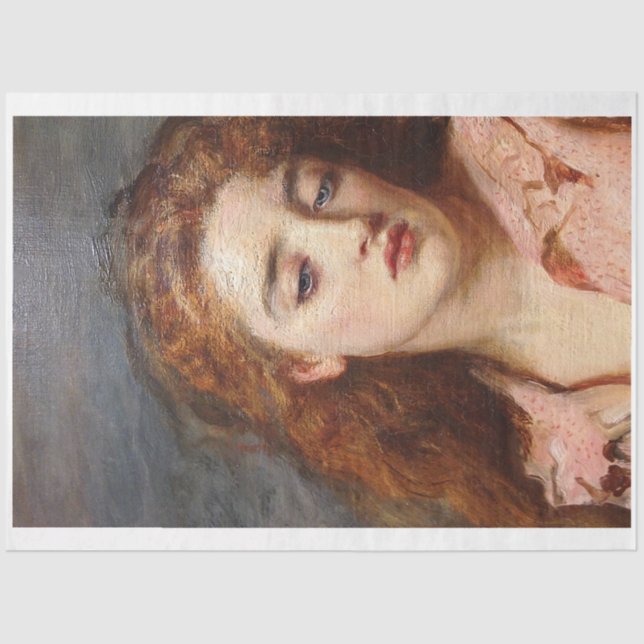 Nostalgic Redhead Girl Tissue Paper (Front)