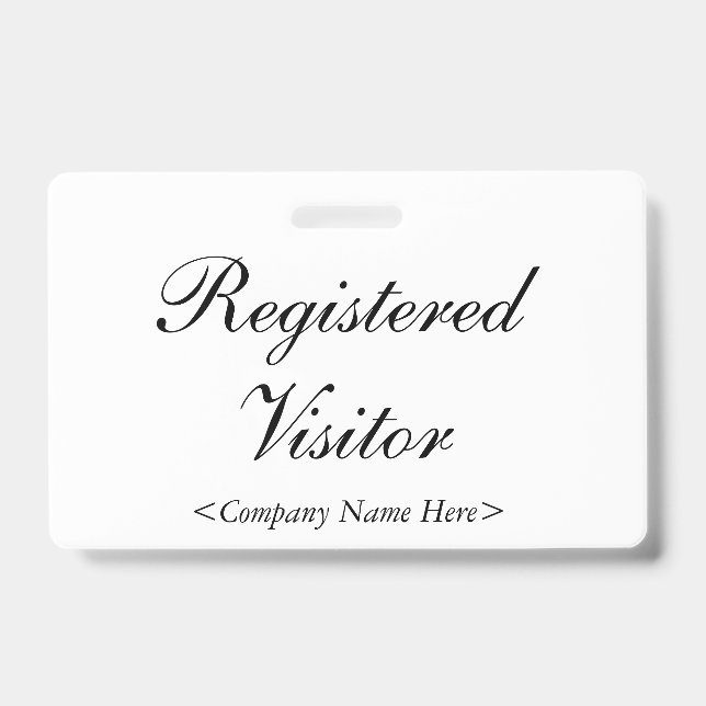 Nostalgic "Registered Visitor" Badge (Front)