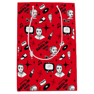 Nostalgic Retro 1950's Style  Medium Gift Bag