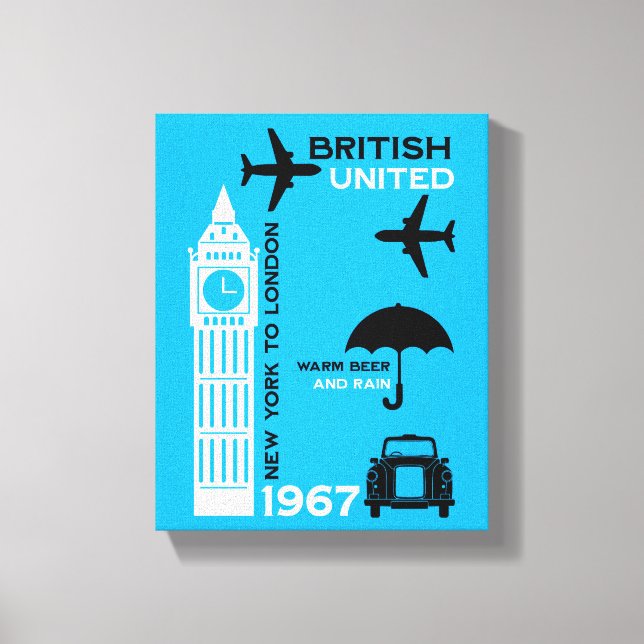Nostalgic Retro Airline Poster Canvas Print (Front)