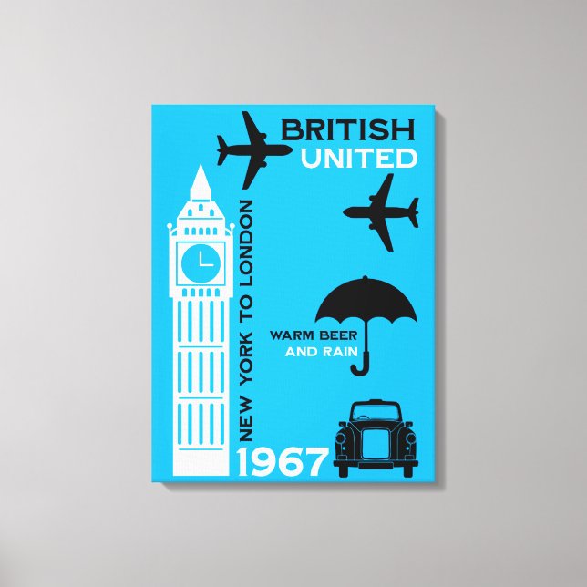 Nostalgic Retro Airline Poster Canvas Print (Front)