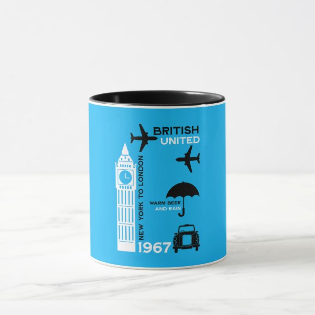 Nostalgic Retro Airline Poster Mug (Center)