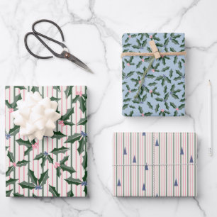 Nostalgic Retro Holiday  Wrapping Paper Sheet