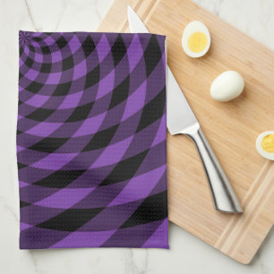 Nostalgic Retro Pattern - Purple  Kitchen Towel