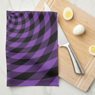 Nostalgic Retro Pattern - Purple Kitchen Towel