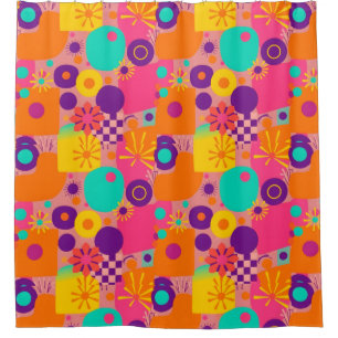 Nostalgic Retro Shower Curtain – Groovy Vibs