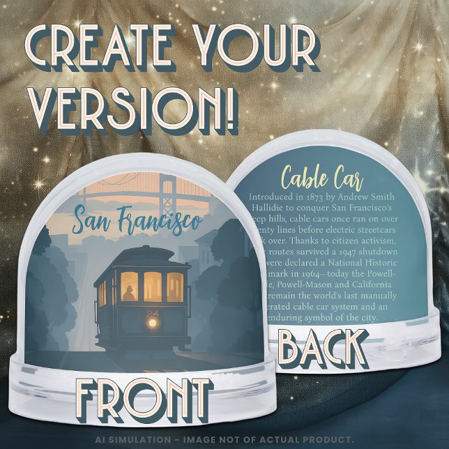Nostalgic San Francisco Cable Car Travel Keepsake  Snowglobe (Creator Uploaded)