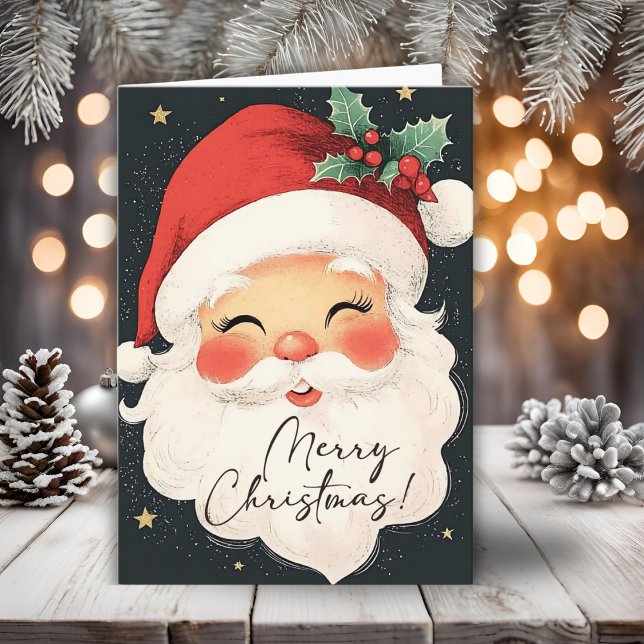 Nostalgic Santa Claus Merry Christmas Holiday Card (Nostalgic Santa Claus Merry Christmas Holiday Card)